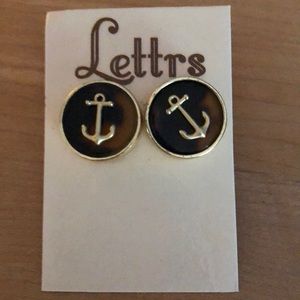 Tortoise Shell Anchor Earrings